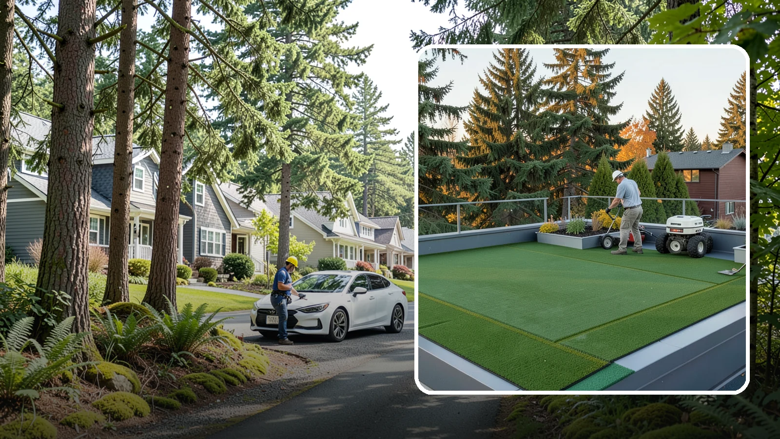 Rooftop & Balcony Turf Installation in Normandy Park, King County, WA - Lightweight turf for rooftops, balconies, and decks that adds green space to hard surfaces with fast drainage.