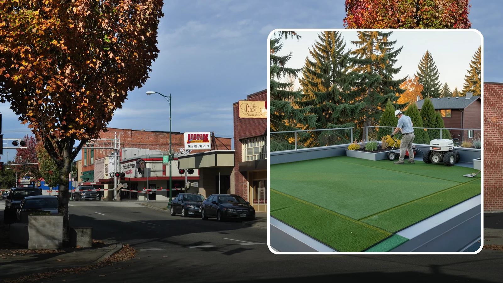 Rooftop & Balcony Turf Installation in Puyallup, Pierce County, WA - Lightweight turf for rooftops, balconies, and decks that adds green space to hard surfaces with fast drainage.