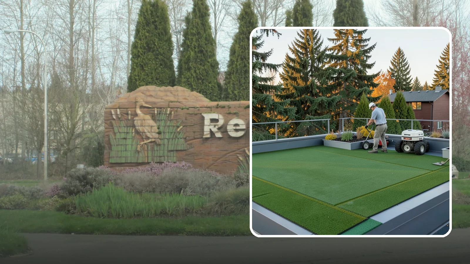 Rooftop & Balcony Turf Installation in Renton, King County, WA - Lightweight turf for rooftops, balconies, and decks that adds green space to hard surfaces with fast drainage.