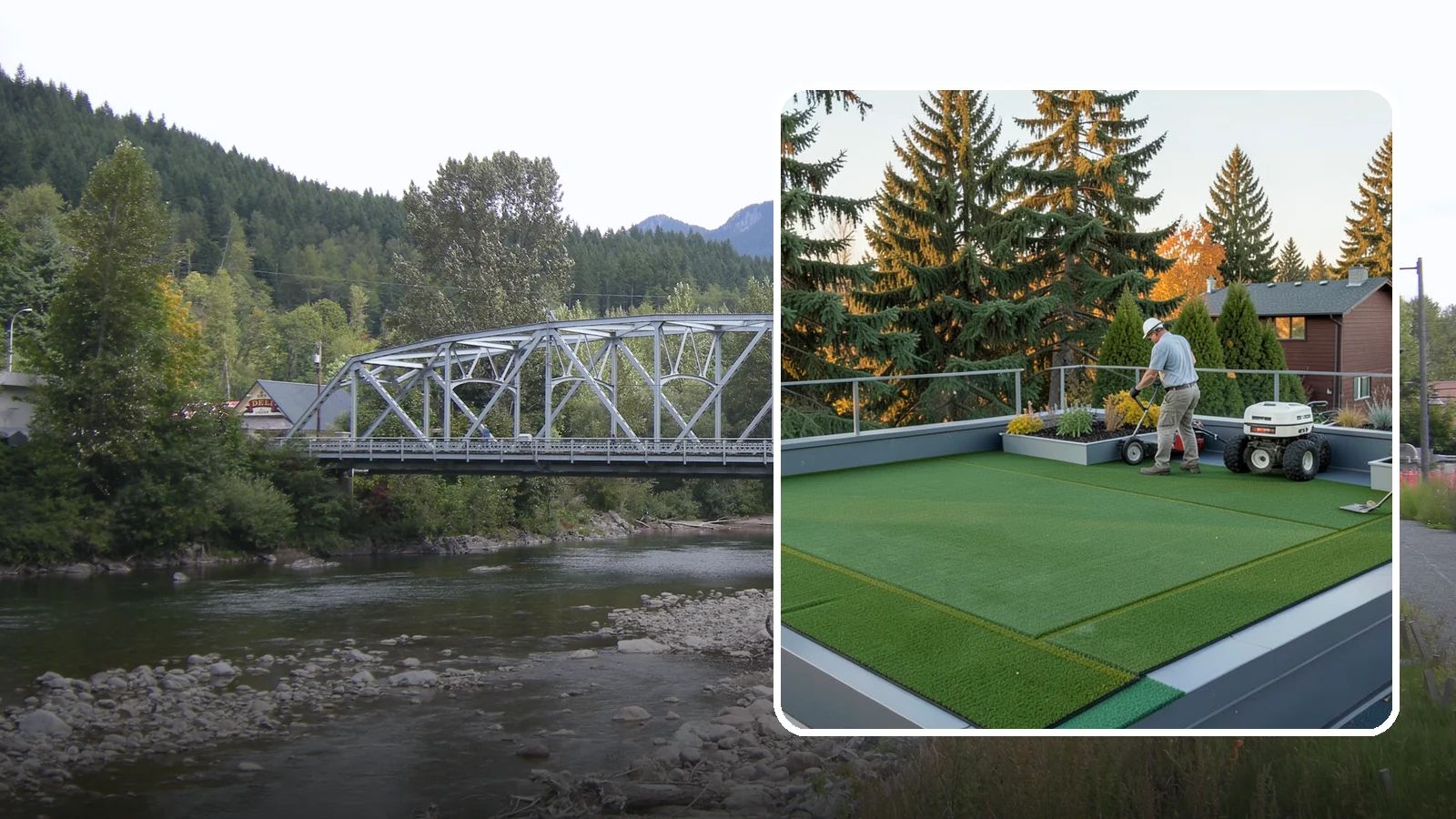 Rooftop & Balcony Turf Installation in Skykomish, King County, WA - Lightweight turf for rooftops, balconies, and decks that adds green space to hard surfaces with fast drainage.