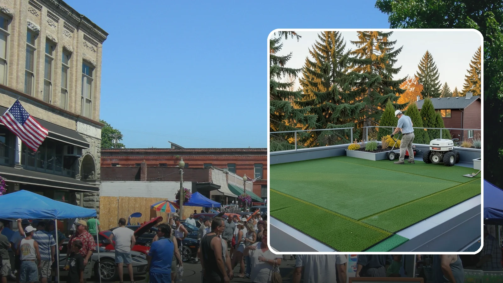 Rooftop & Balcony Turf Installation in Snohomish, Snohomish County, WA - Lightweight turf for rooftops, balconies, and decks that adds green space to hard surfaces with fast drainage.
