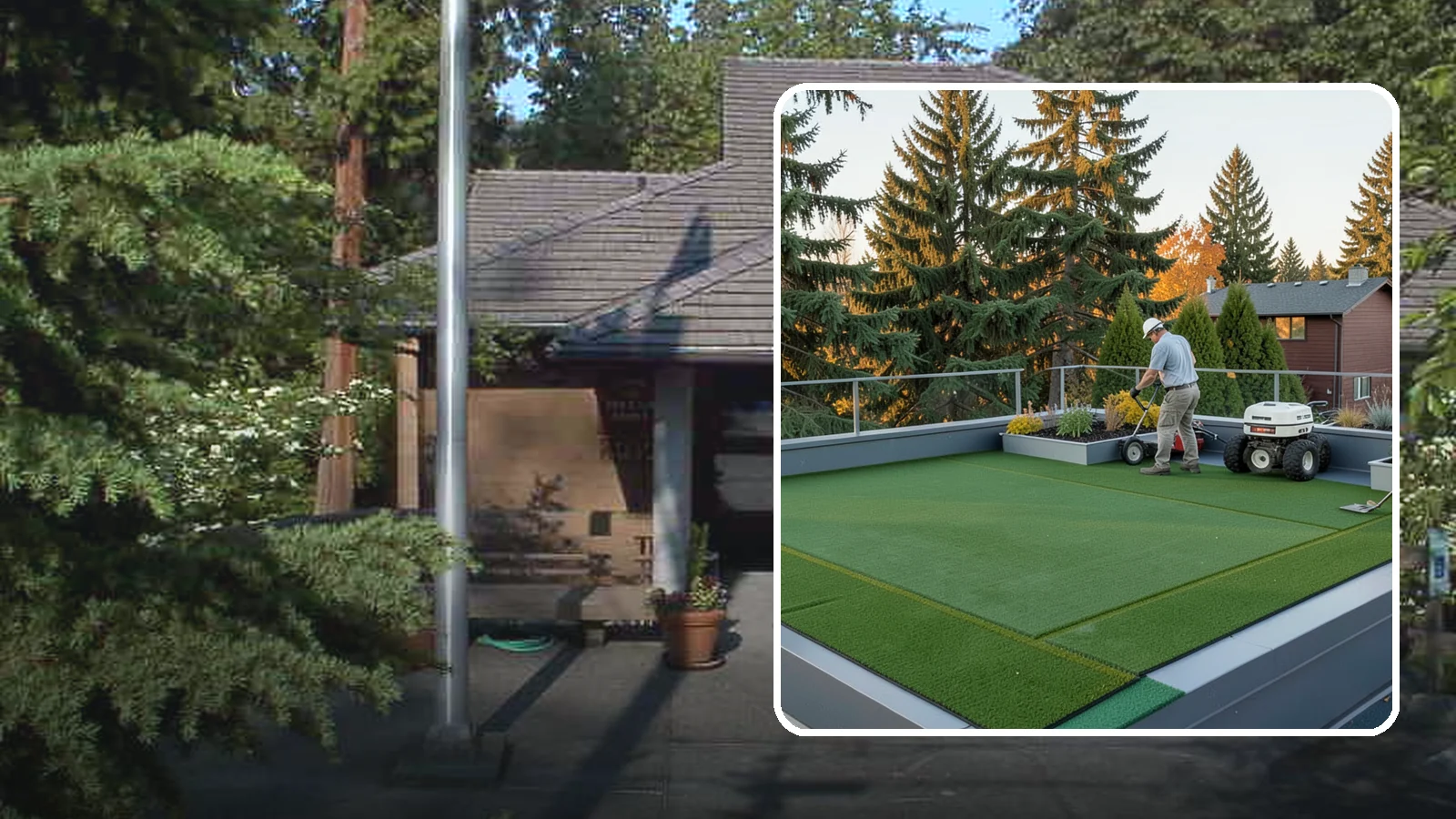 Rooftop & Balcony Turf Installation in Yarrow Point, King County, WA - Lightweight turf for rooftops, balconies, and decks that adds green space to hard surfaces with fast drainage.