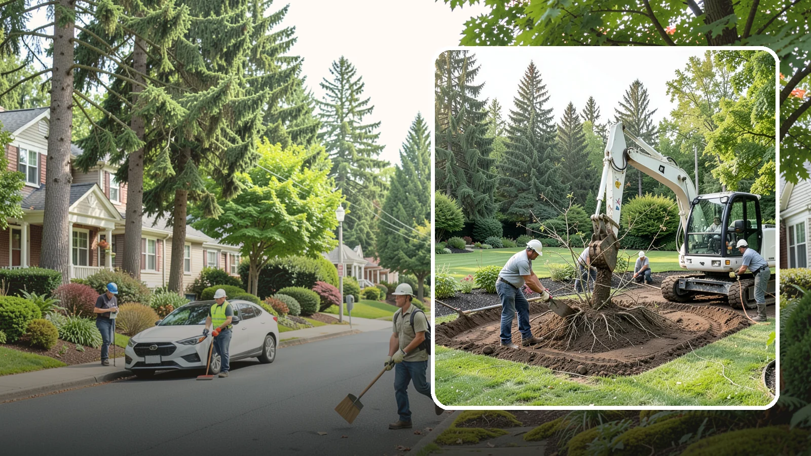 Root Flare Excavation in Beaux Arts Village, King County, WA - Root flare excavation that uncovers a buried trunk base to stop rot and girdling before they kill the tree.