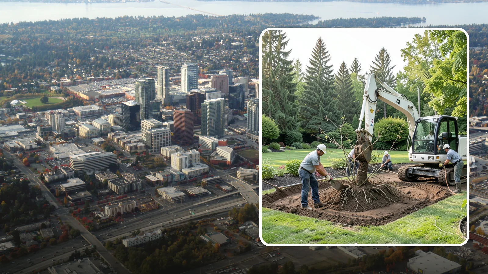 Root Flare Excavation in Bellevue, King County, WA - Root flare excavation that uncovers a buried trunk base to stop rot and girdling before they kill the tree.