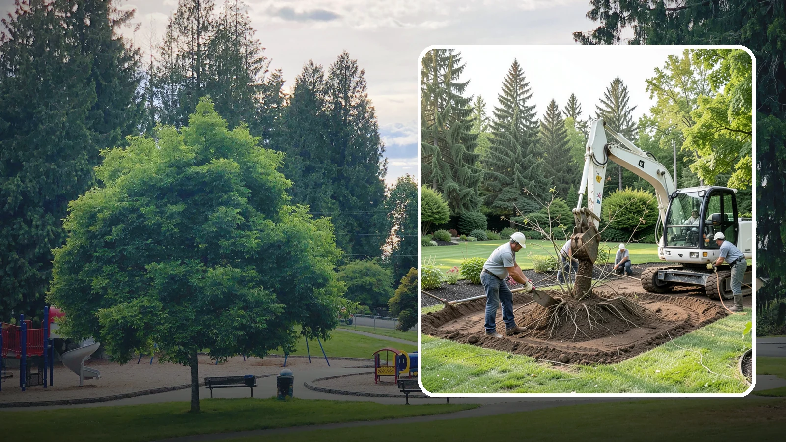 Root Flare Excavation in Bonney Lake, Pierce County, WA - Root flare excavation that uncovers a buried trunk base to stop rot and girdling before they kill the tree.