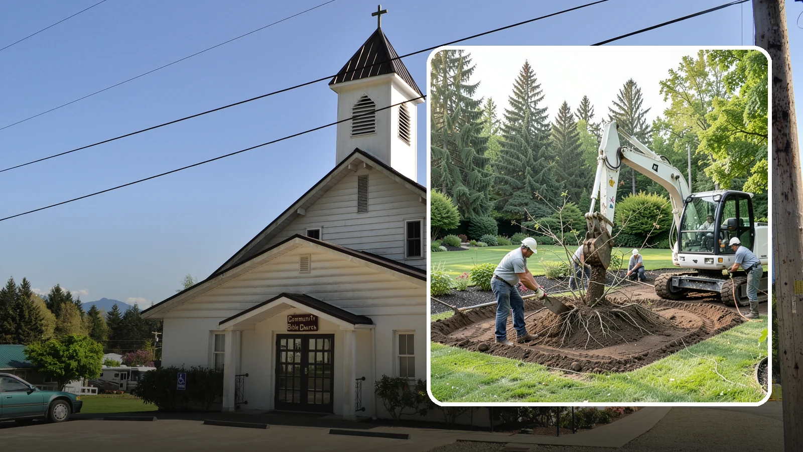 Root Flare Excavation in Concrete, Skagit County, WA - Root flare excavation that uncovers a buried trunk base to stop rot and girdling before they kill the tree.