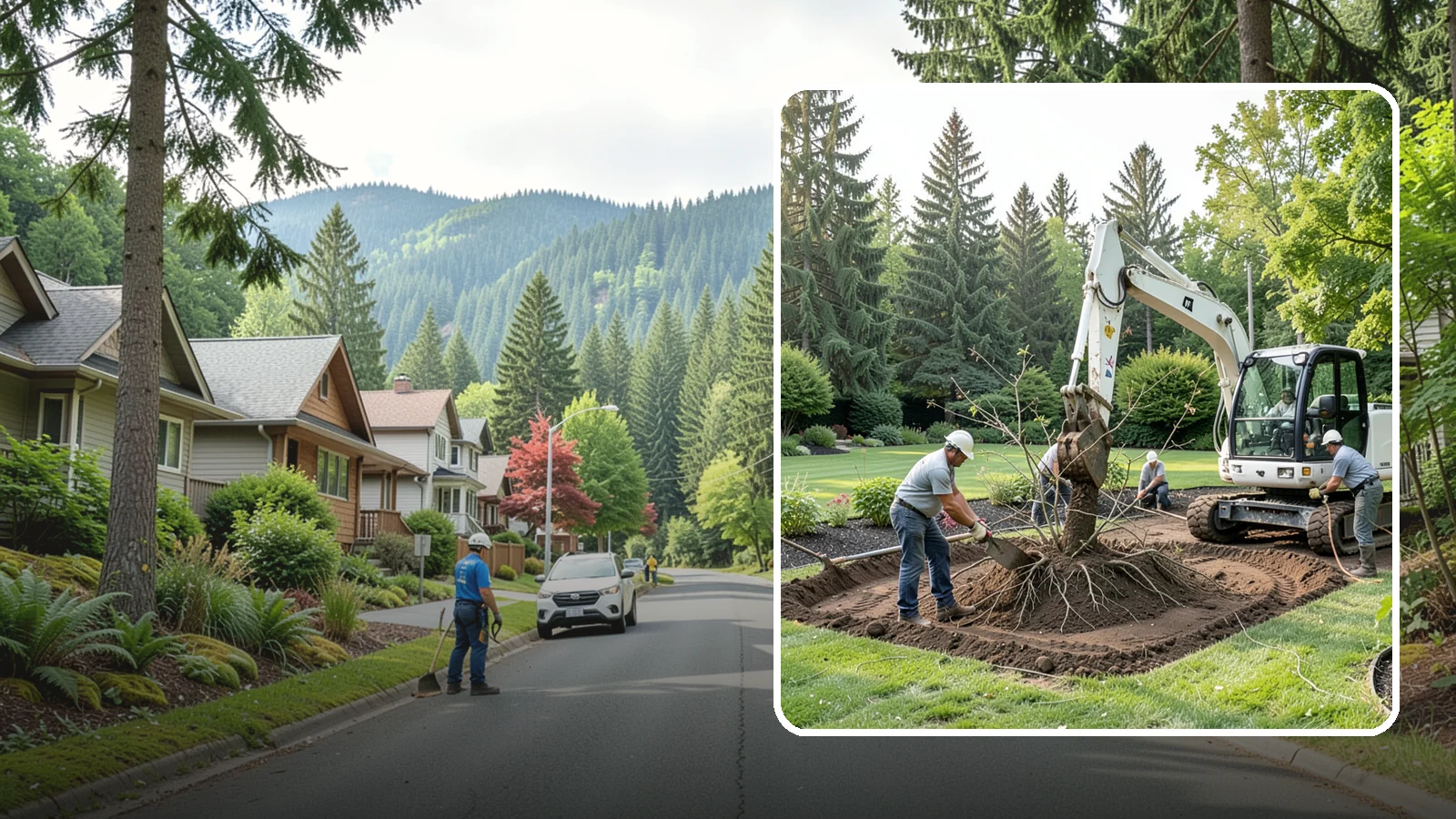 Root Flare Excavation in Darrington, Snohomish County, WA - Root flare excavation that uncovers a buried trunk base to stop rot and girdling before they kill the tree.