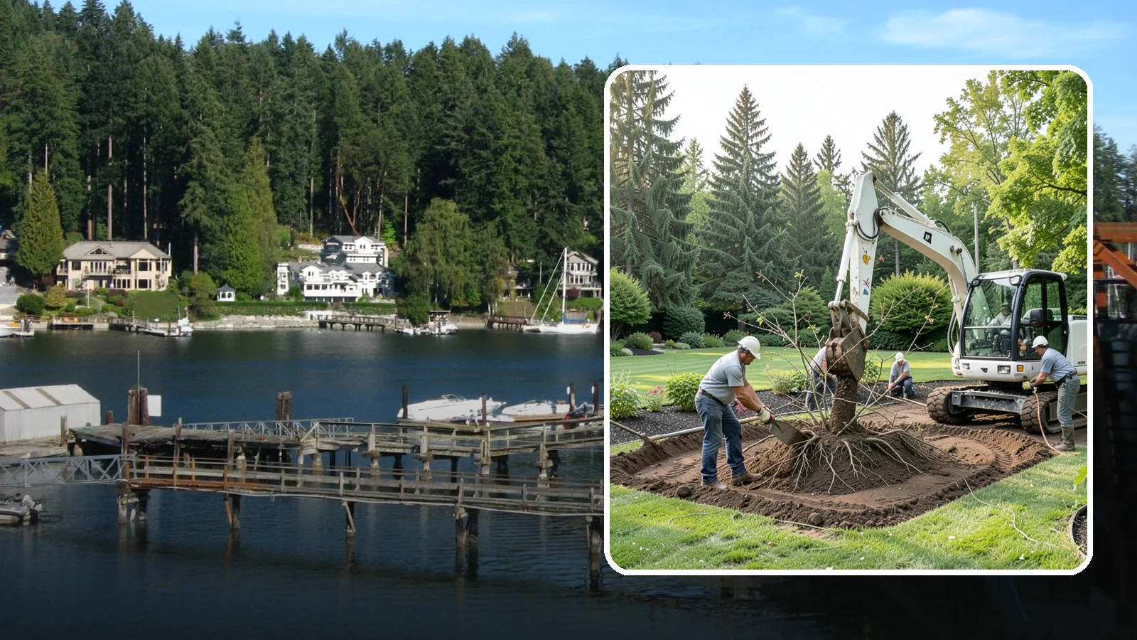 Root Flare Excavation in Gig Harbor, Pierce County, WA - Root flare excavation that uncovers a buried trunk base to stop rot and girdling before they kill the tree.