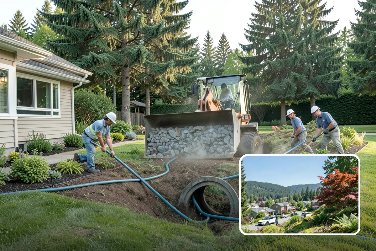 Root Flare Excavation in Index, Snohomish County, WA - Uncovers a buried, suffocating root flare