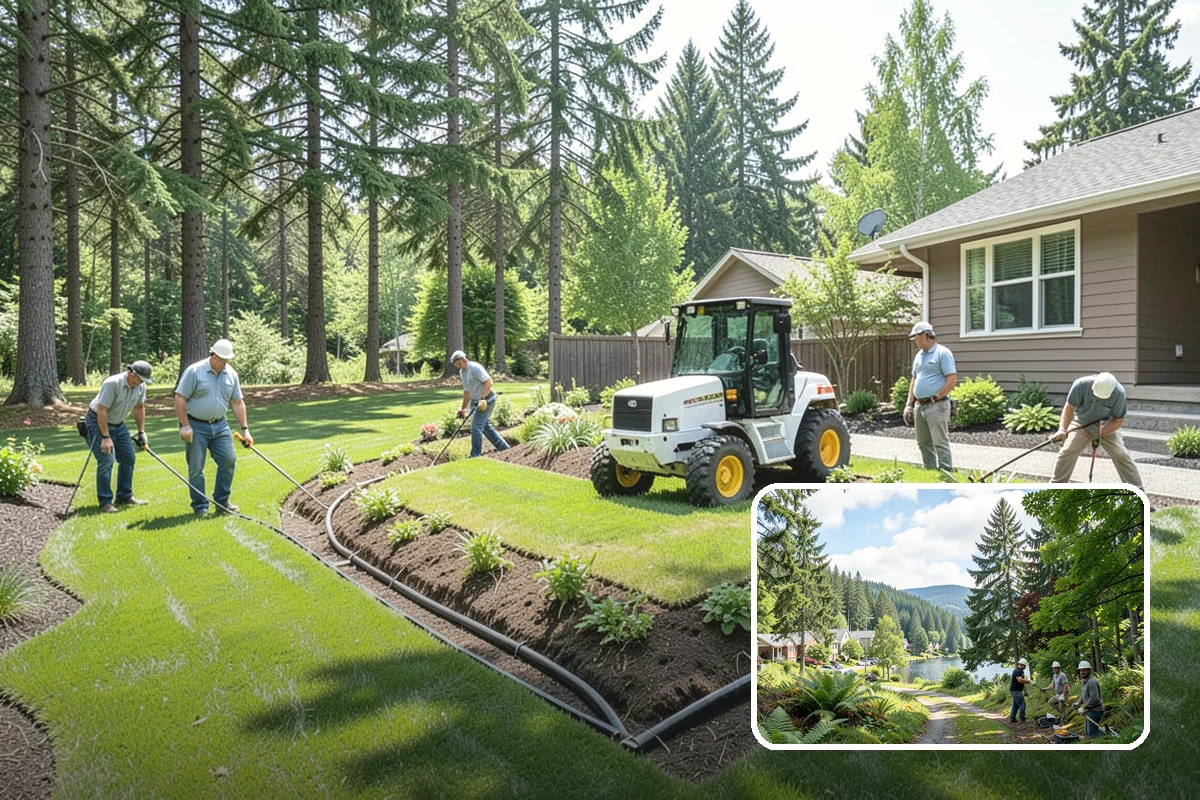 Root Flare Excavation in Lake Forest Park, King County, WA - Uncovers a buried, suffocating root flare