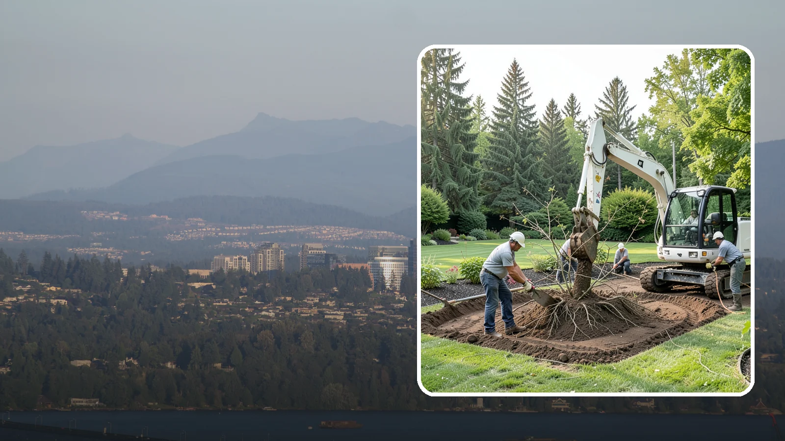 Root Flare Excavation in Medina, King County, WA - Root flare excavation that uncovers a buried trunk base to stop rot and girdling before they kill the tree.