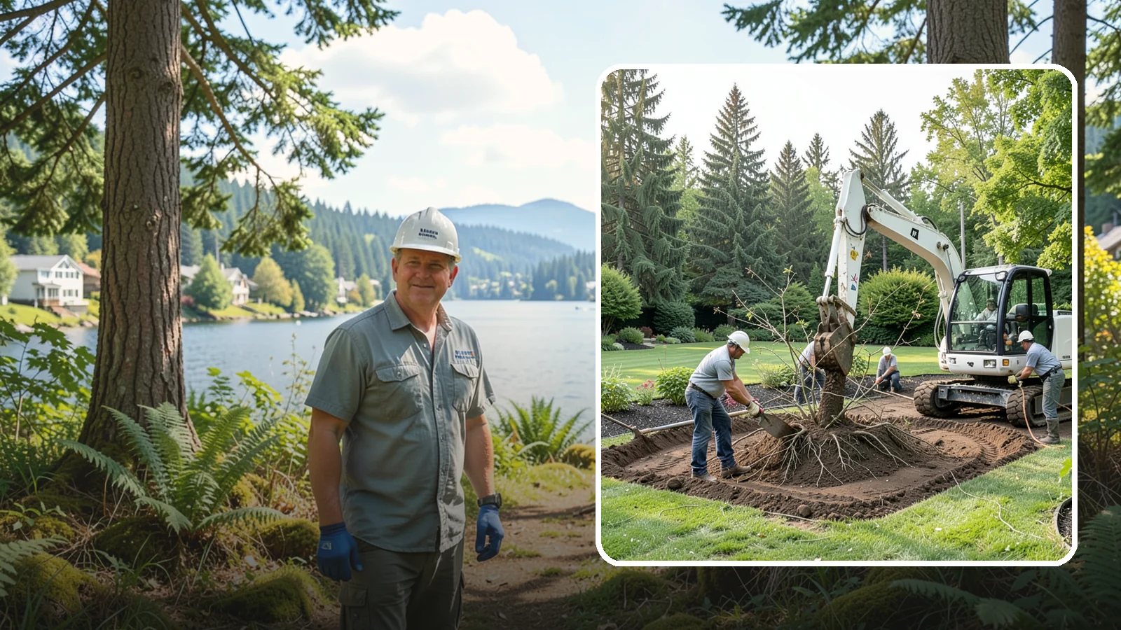Root Flare Excavation in Milton, King County, WA - Root flare excavation that uncovers a buried trunk base to stop rot and girdling before they kill the tree.