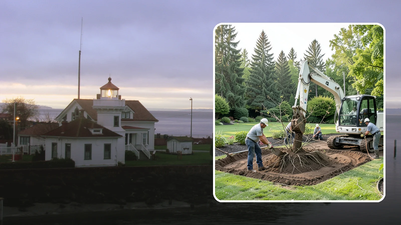 Root Flare Excavation in Mukilteo, Snohomish County, WA - Root flare excavation that uncovers a buried trunk base to stop rot and girdling before they kill the tree.