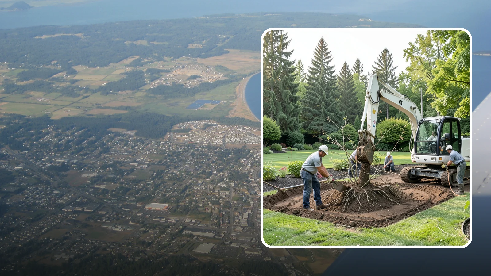 Root Flare Excavation in Oak Harbor, Island County, WA - Root flare excavation that uncovers a buried trunk base to stop rot and girdling before they kill the tree.