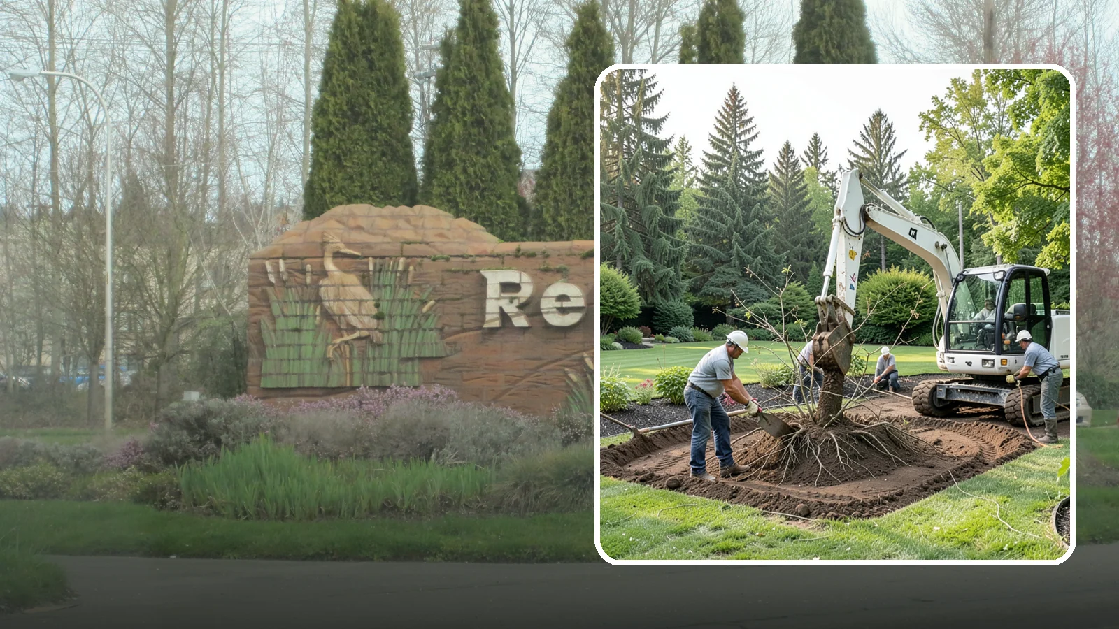 Root Flare Excavation in Renton, King County, WA - Root flare excavation that uncovers a buried trunk base to stop rot and girdling before they kill the tree.