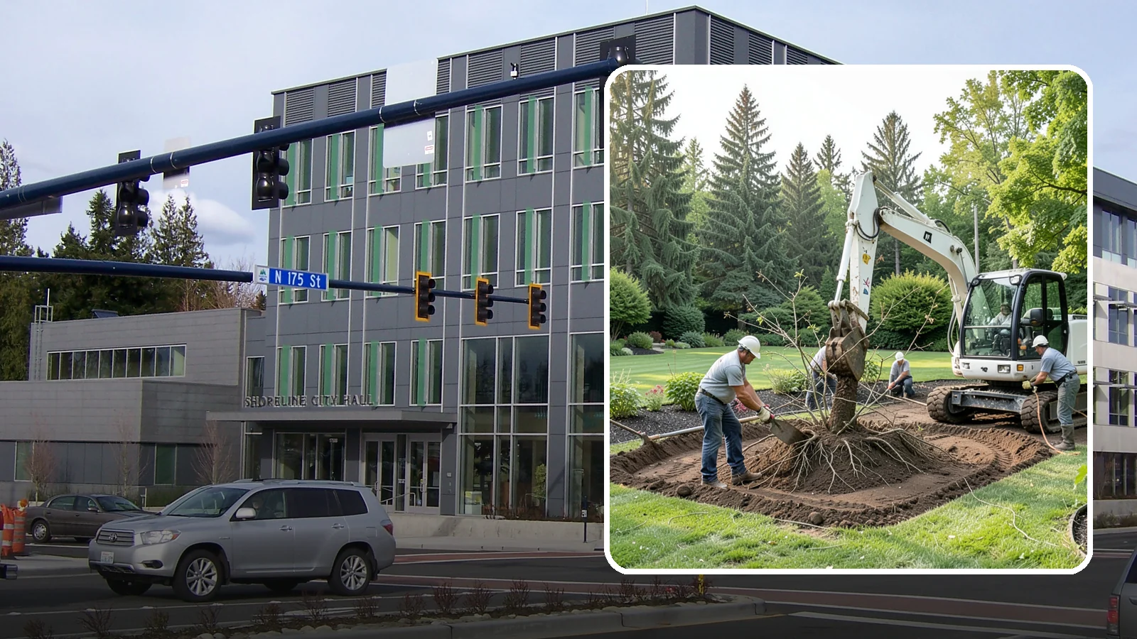 Root Flare Excavation in Shoreline, King County, WA - Root flare excavation that uncovers a buried trunk base to stop rot and girdling before they kill the tree.