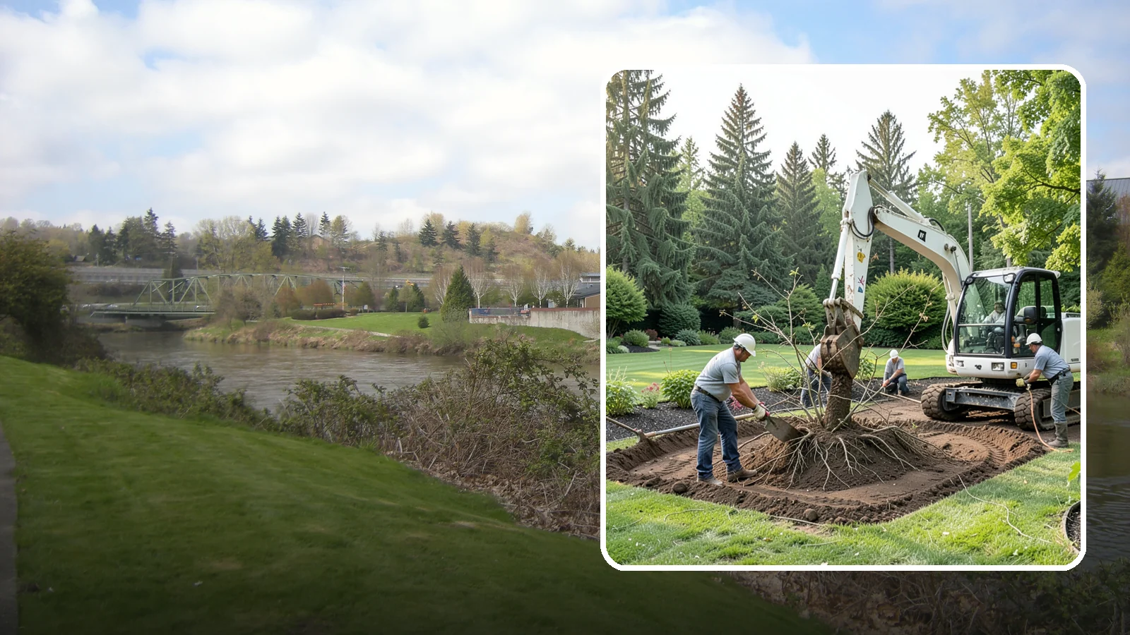 Root Flare Excavation in Tukwila, King County, WA - Root flare excavation that uncovers a buried trunk base to stop rot and girdling before they kill the tree.