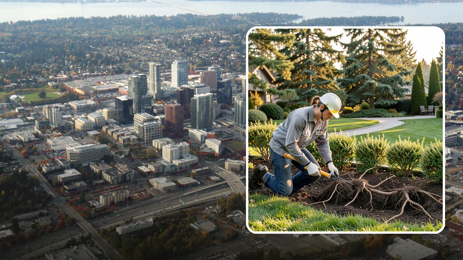 Root Pruning in Bellevue, King County, WA - Targeted root pruning that manages invasive roots and prepares plants for a successful future move.