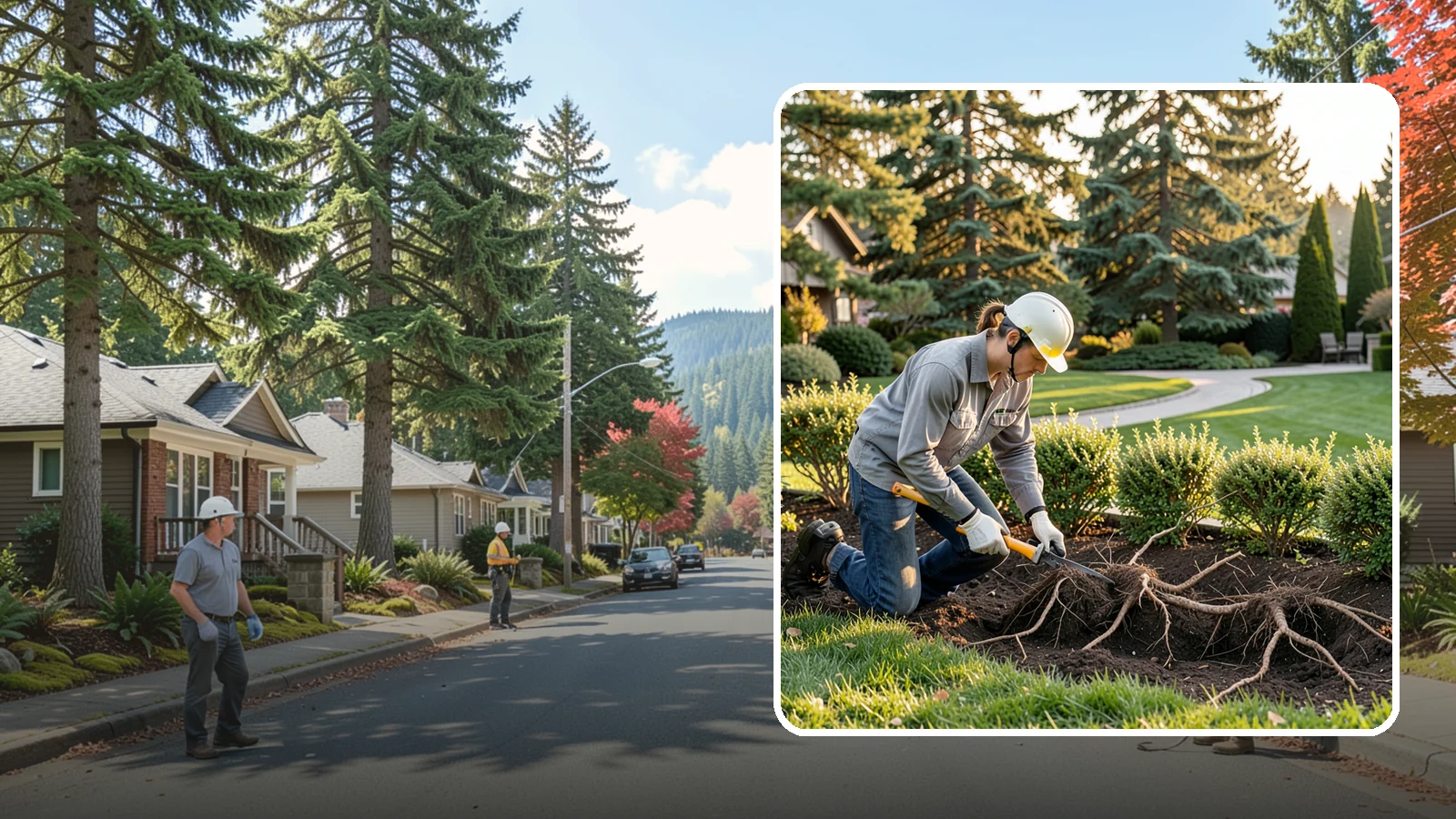 Root Pruning in Hunts Point, King County, WA - Targeted root pruning that manages invasive roots and prepares plants for a successful future move.