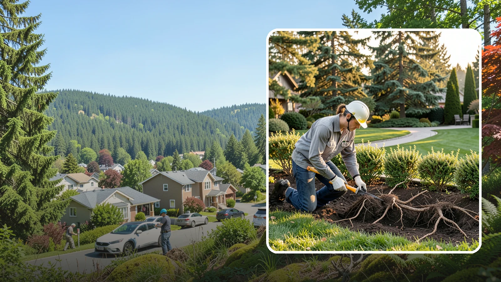 Root Pruning in Index, Snohomish County, WA - Targeted root pruning that manages invasive roots and prepares plants for a successful future move.