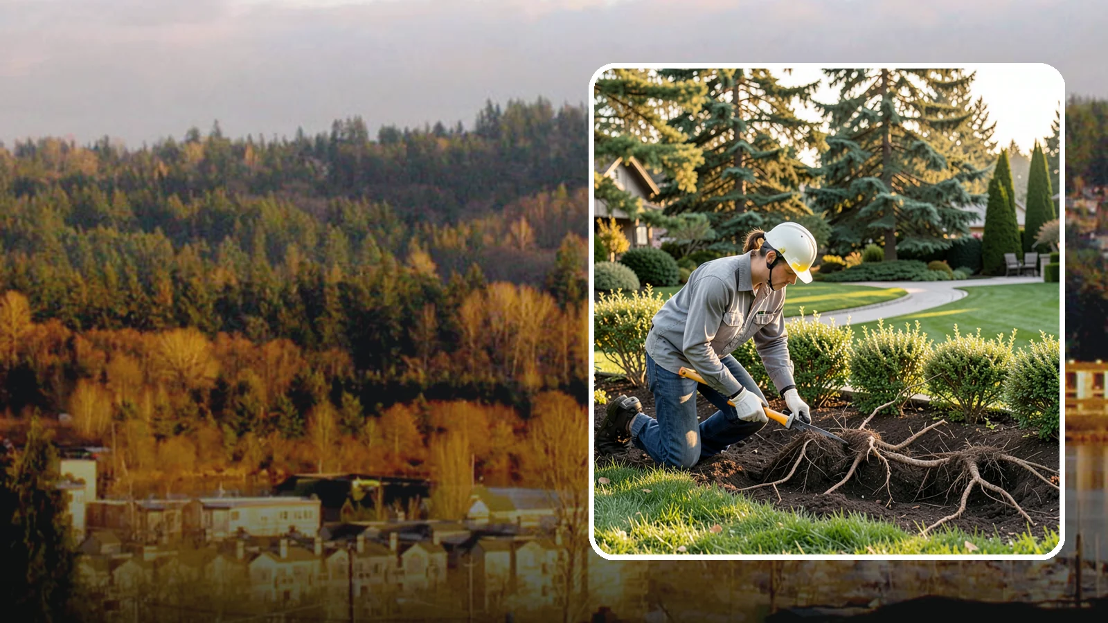 Root Pruning in Kenmore, King County, WA - Targeted root pruning that manages invasive roots and prepares plants for a successful future move.