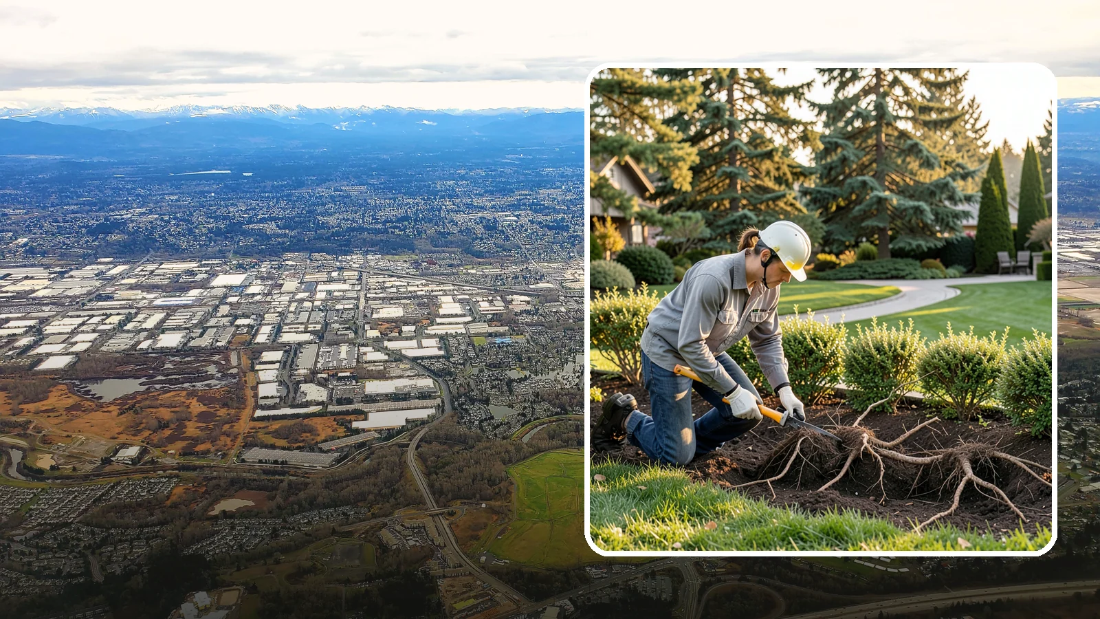 Root Pruning in Kent, King County, WA - Targeted root pruning that manages invasive roots and prepares plants for a successful future move.