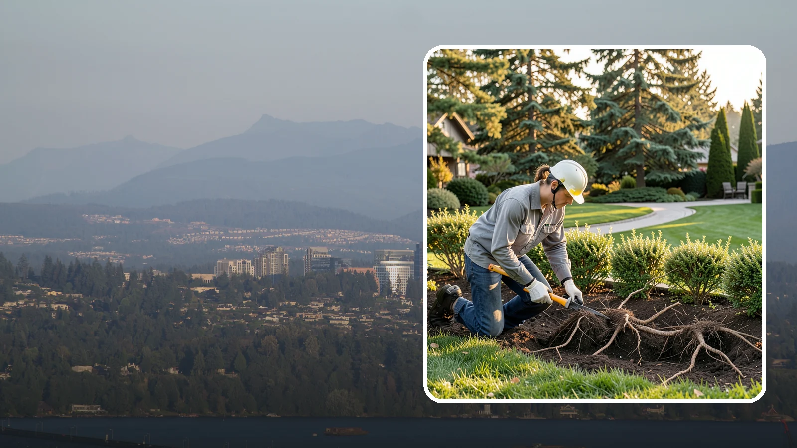 Root Pruning in Medina, King County, WA - Targeted root pruning that manages invasive roots and prepares plants for a successful future move.