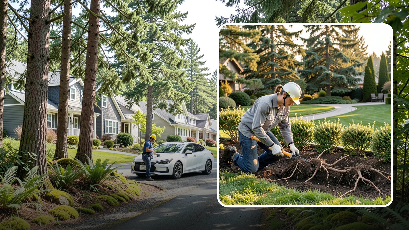 Root Pruning in Normandy Park, King County, WA - Targeted root pruning that manages invasive roots and prepares plants for a successful future move.