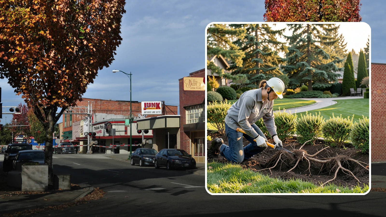 Root Pruning in Puyallup, Pierce County, WA - Targeted root pruning that manages invasive roots and prepares plants for a successful future move.