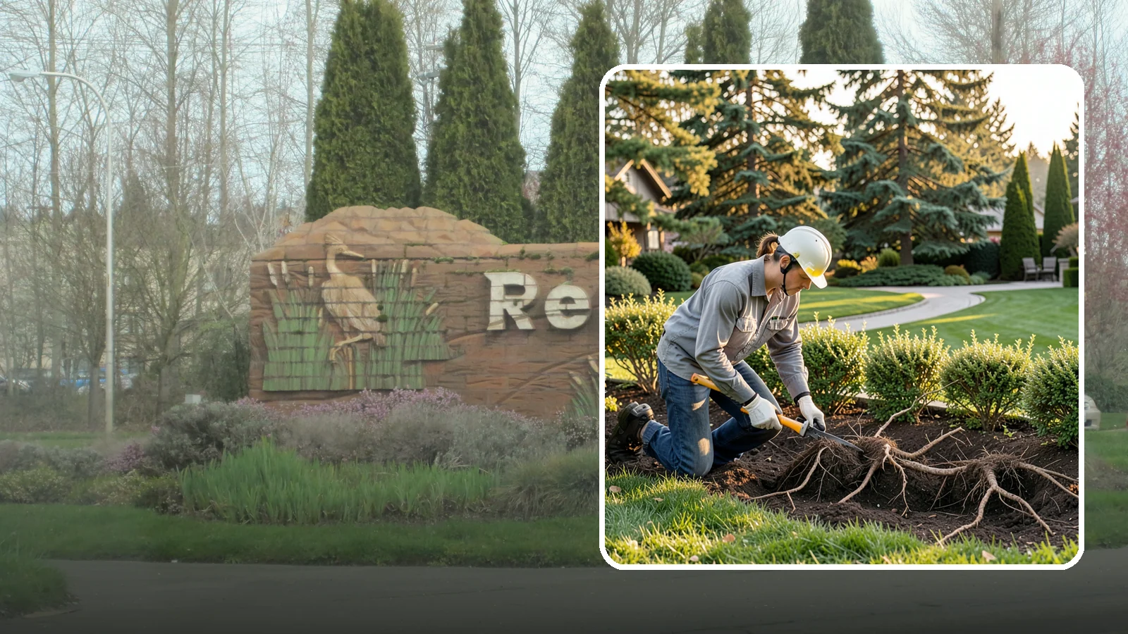 Root Pruning in Renton, King County, WA - Targeted root pruning that manages invasive roots and prepares plants for a successful future move.