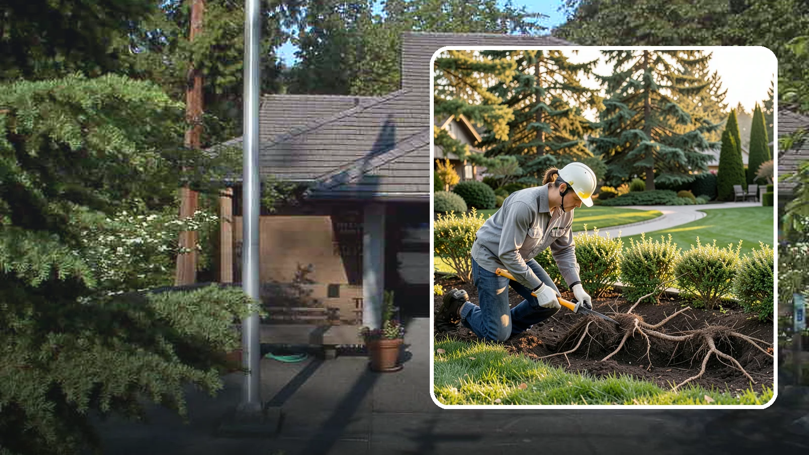 Root Pruning in Yarrow Point, King County, WA - Targeted root pruning that manages invasive roots and prepares plants for a successful future move.