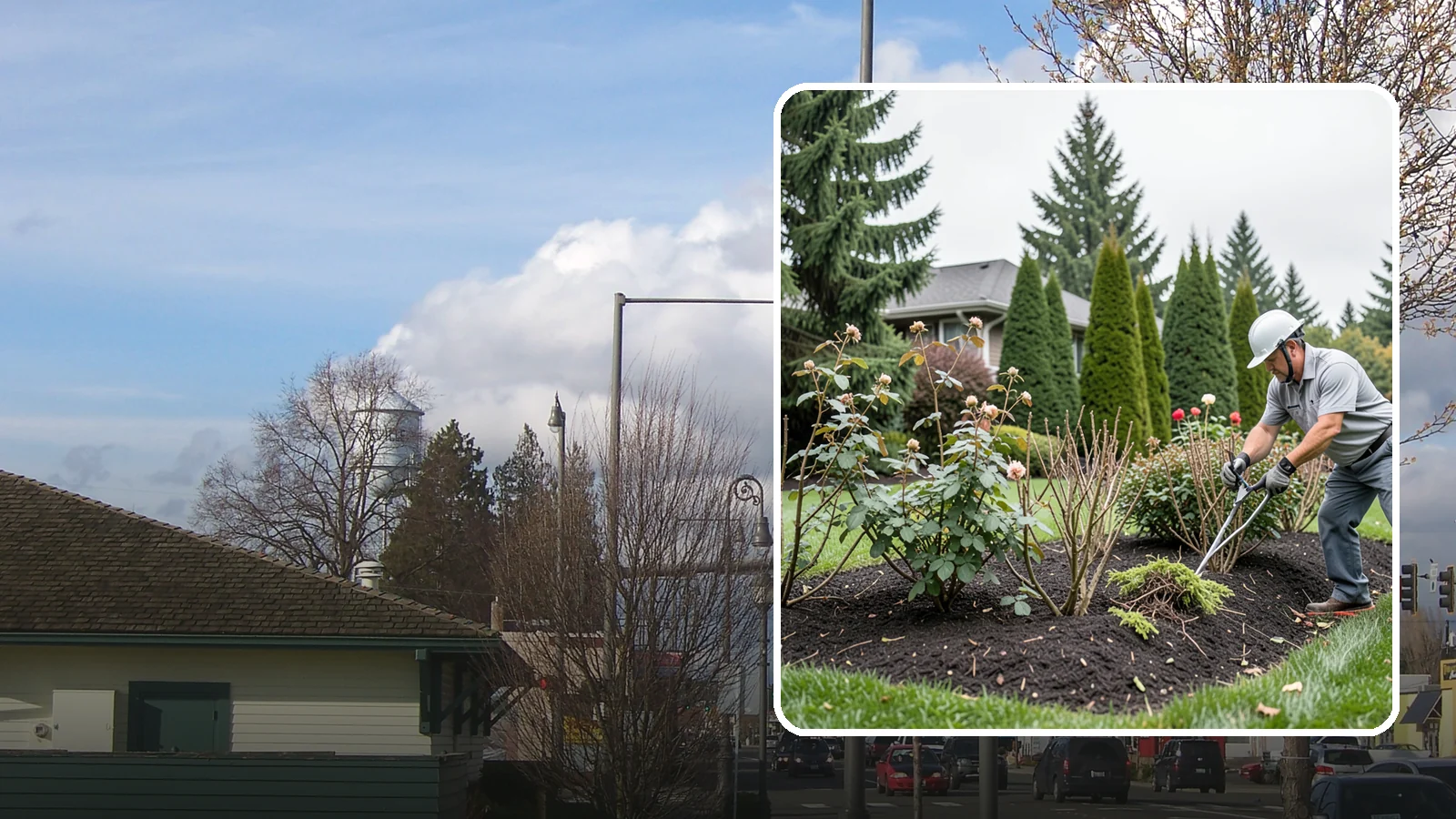 Rose Pruning in Marysville, Snohomish County, WA - Late-winter structural pruning of roses to remove old canes, shape the plant, and drive vigorous spring growth and blooms.