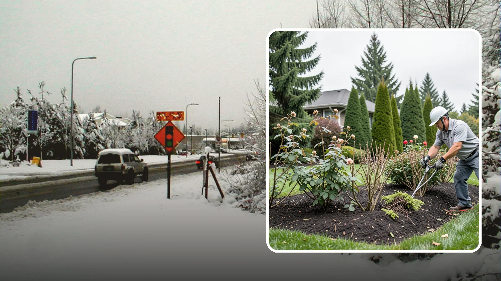 Rose Pruning in Newcastle, King County, WA - Late-winter structural pruning of roses to remove old canes, shape the plant, and drive vigorous spring growth and blooms.