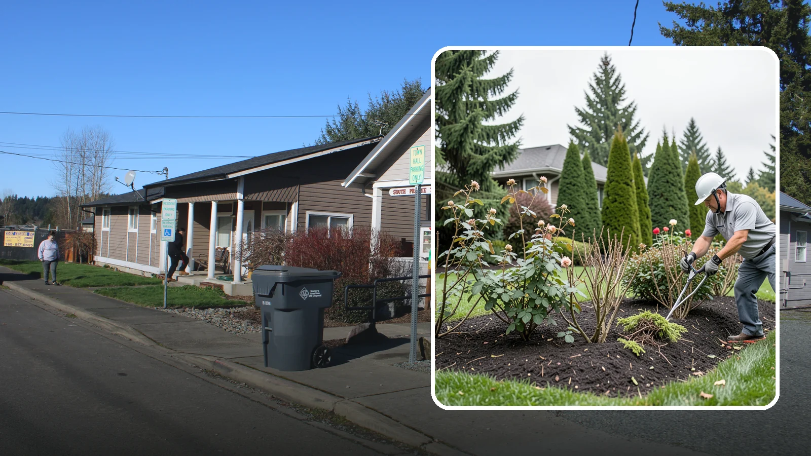 Rose Pruning in South Prairie, Pierce County, WA - Late-winter structural pruning of roses to remove old canes, shape the plant, and drive vigorous spring growth and blooms.