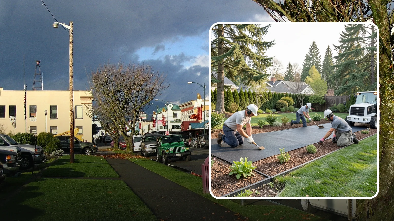 Rubber Mulch Installation in Arlington, Snohomish County, WA - Recycled rubber mulch installed for playgrounds, play areas, and beds that never need replacing.