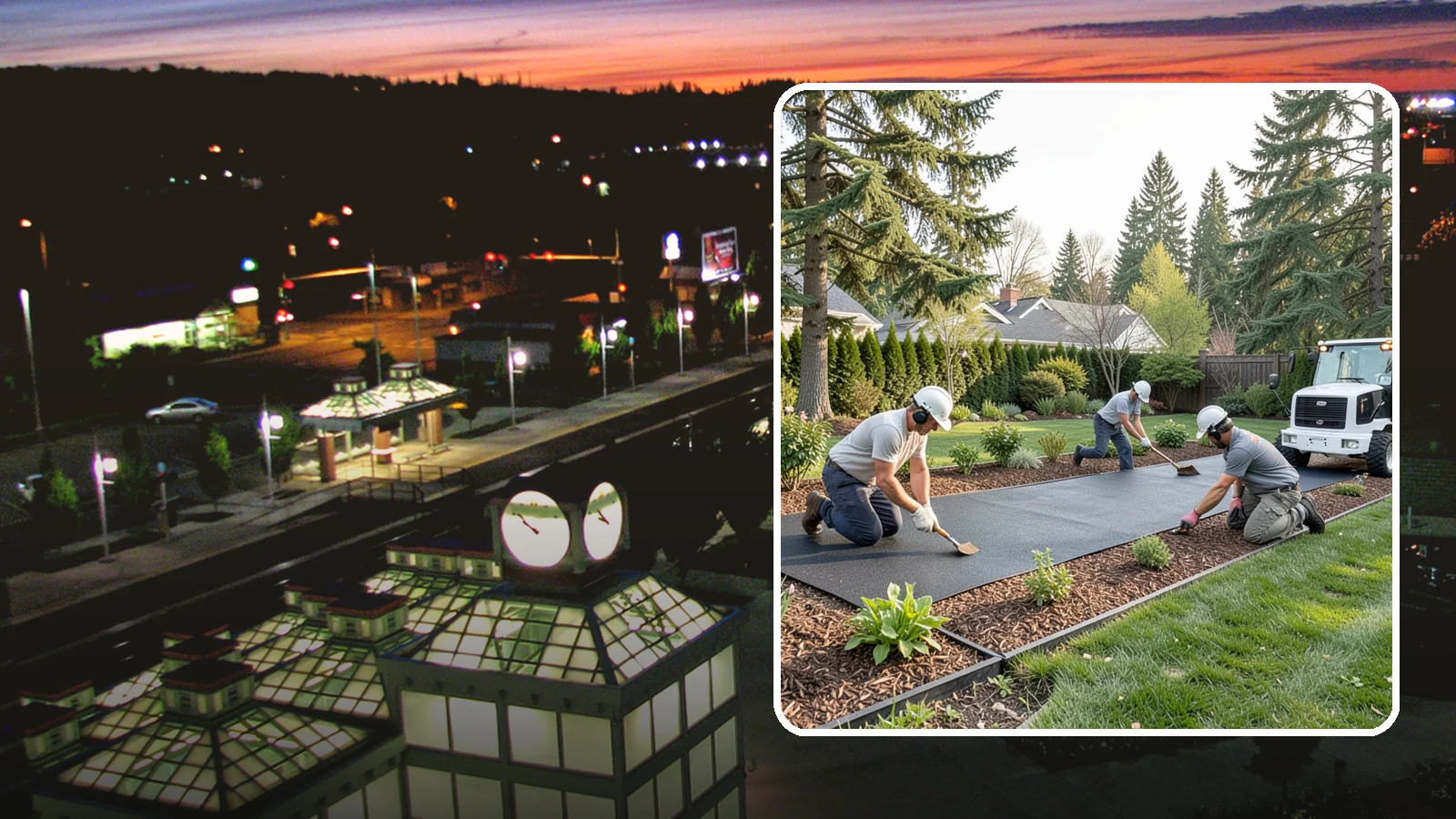 Rubber Mulch Installation in Auburn, King County, WA - Recycled rubber mulch installed for playgrounds, play areas, and beds that never need replacing.