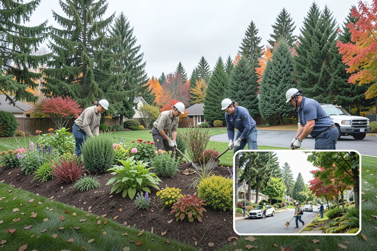 Rubber Mulch Installation in Beaux Arts Village, King County, WA - Never decomposes or needs replacing