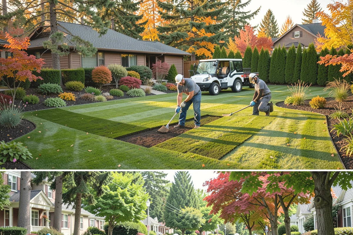 Rubber Mulch Installation in Beaux Arts Village, King County, WA - Can be installed year-round.
