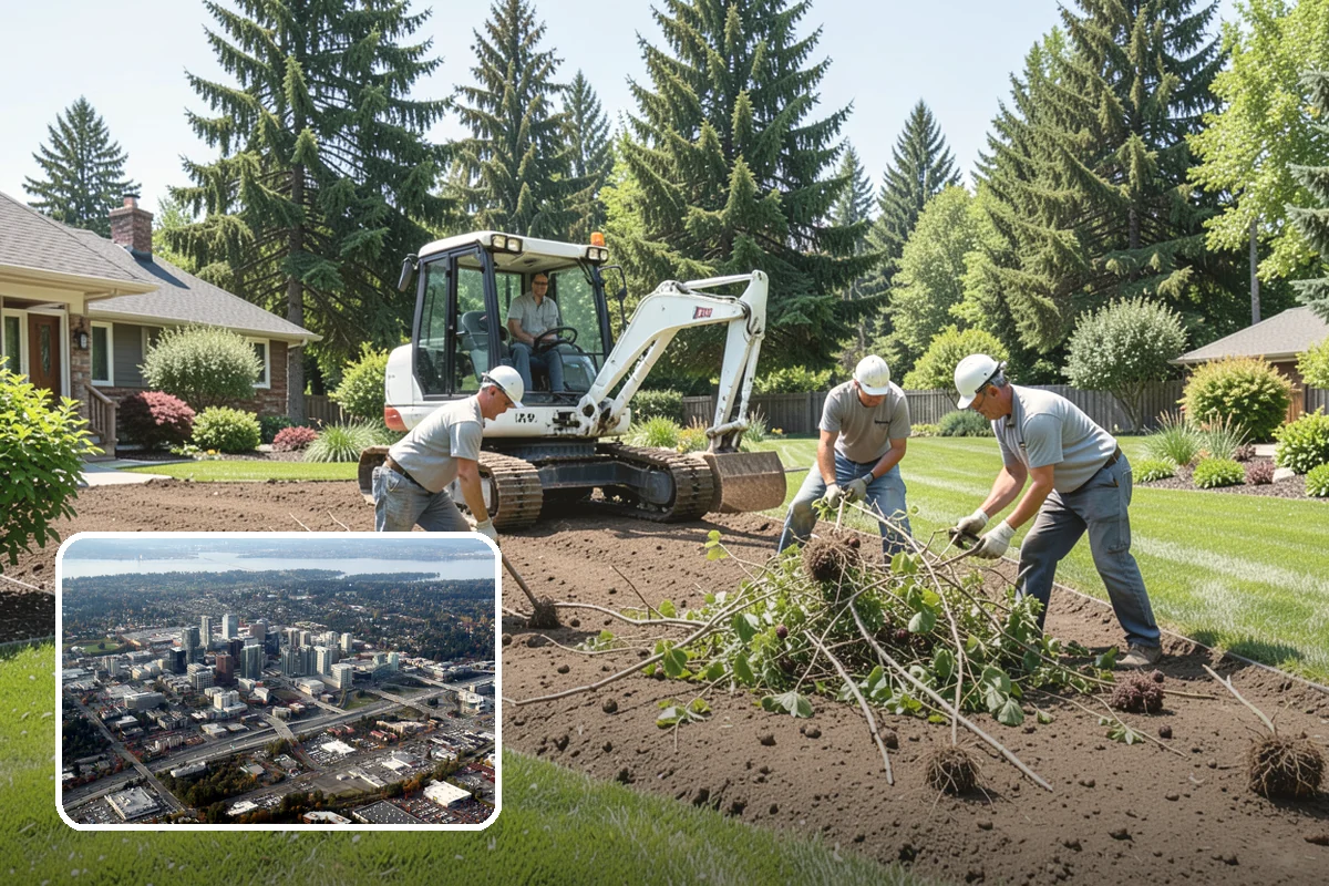 Rubber Mulch Installation in Bellevue, King County, WA - Never decomposes or needs replacing