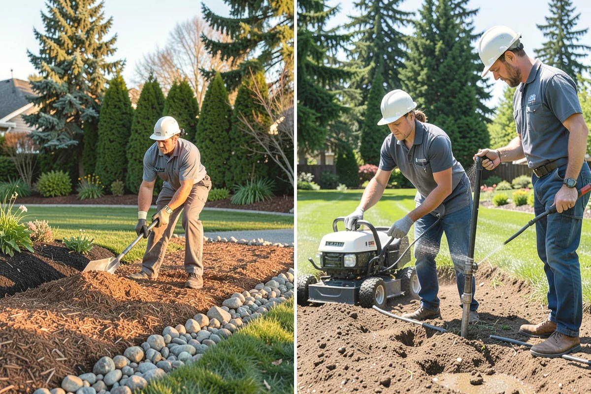 Rubber Mulch Installation in Burlington, Skagit County, WA - Define and prep the area