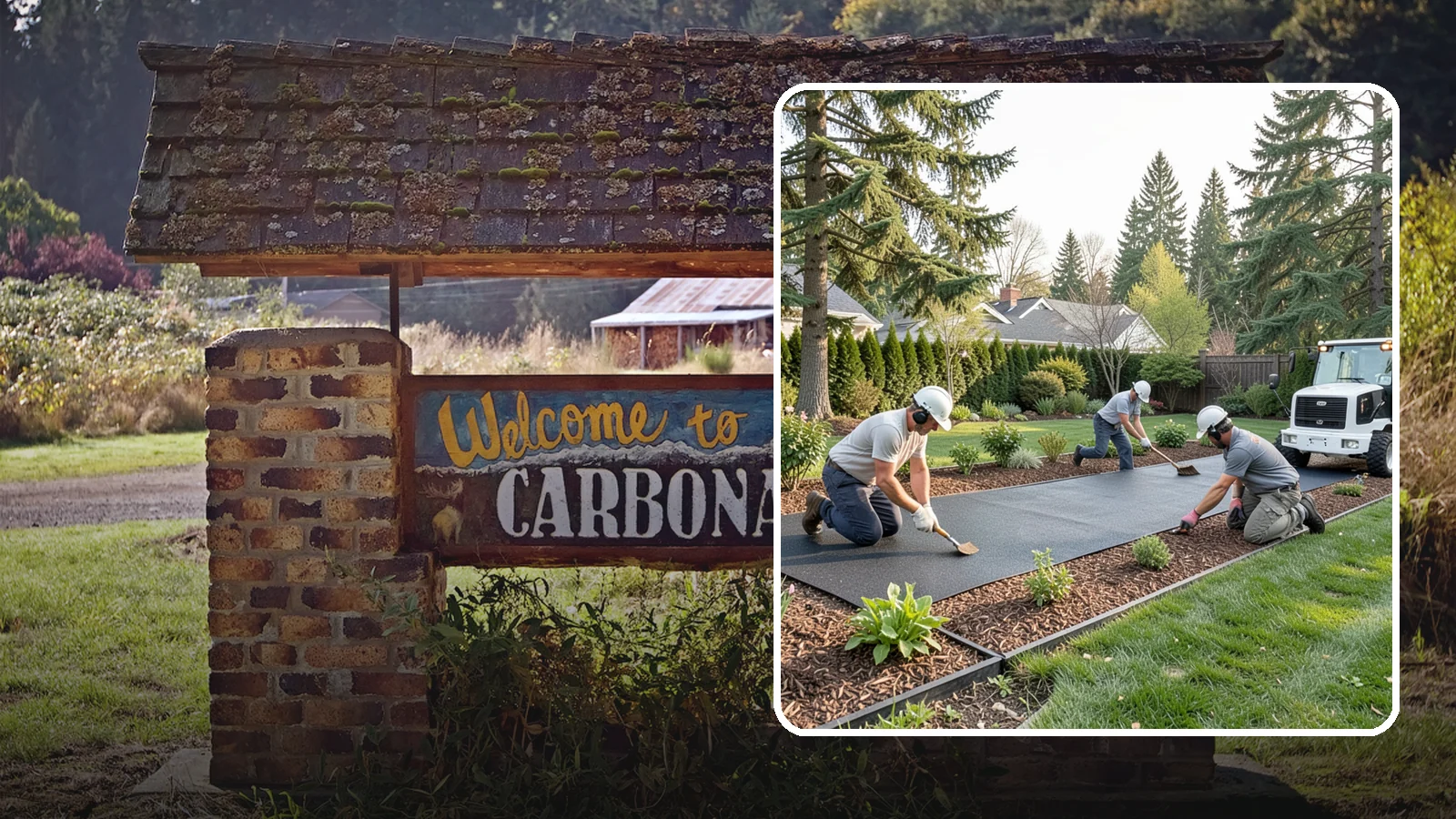 Rubber Mulch Installation in Carbonado, Pierce County, WA - Recycled rubber mulch installed for playgrounds, play areas, and beds that never need replacing.