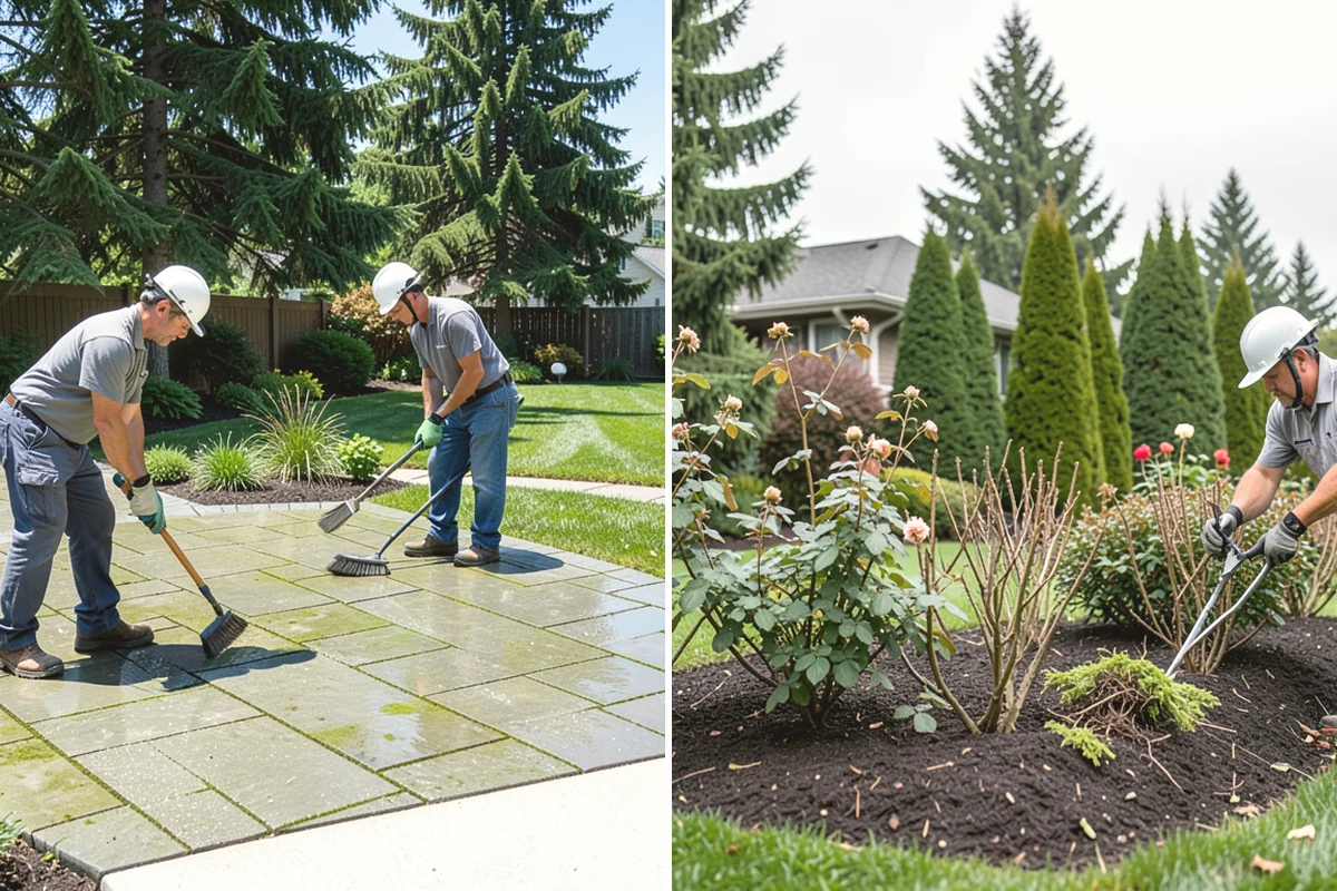 Rubber Mulch Installation in Carbonado, Pierce County, WA - Define and prep the area