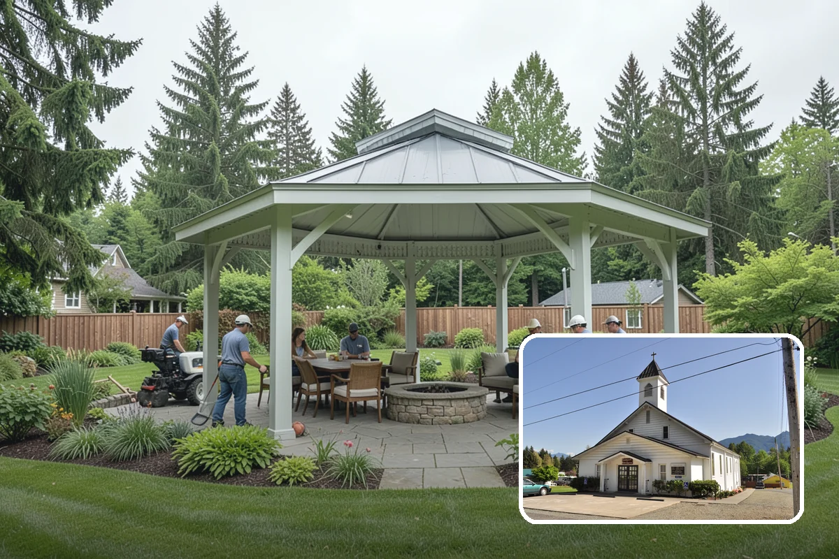 Rubber Mulch Installation in Concrete, Skagit County, WA - Never decomposes or needs replacing