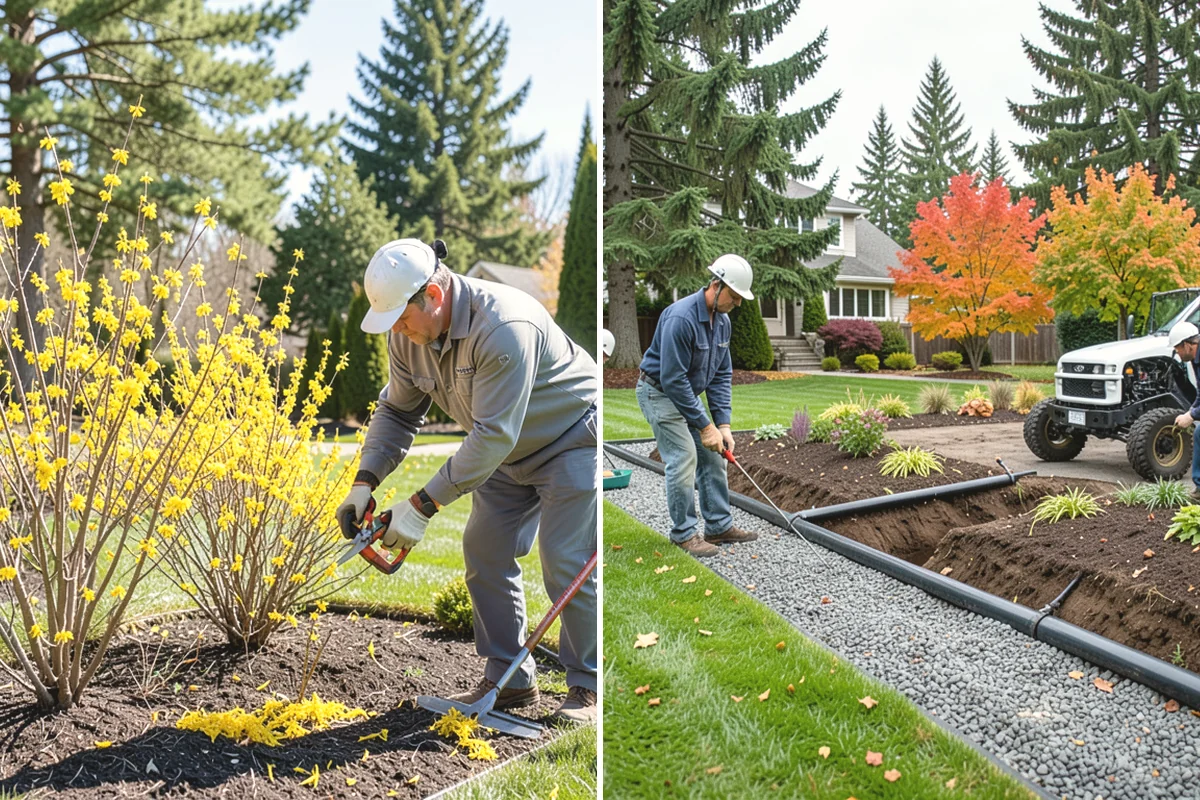 Rubber Mulch Installation in Covington, King County, WA - Define and prep the area