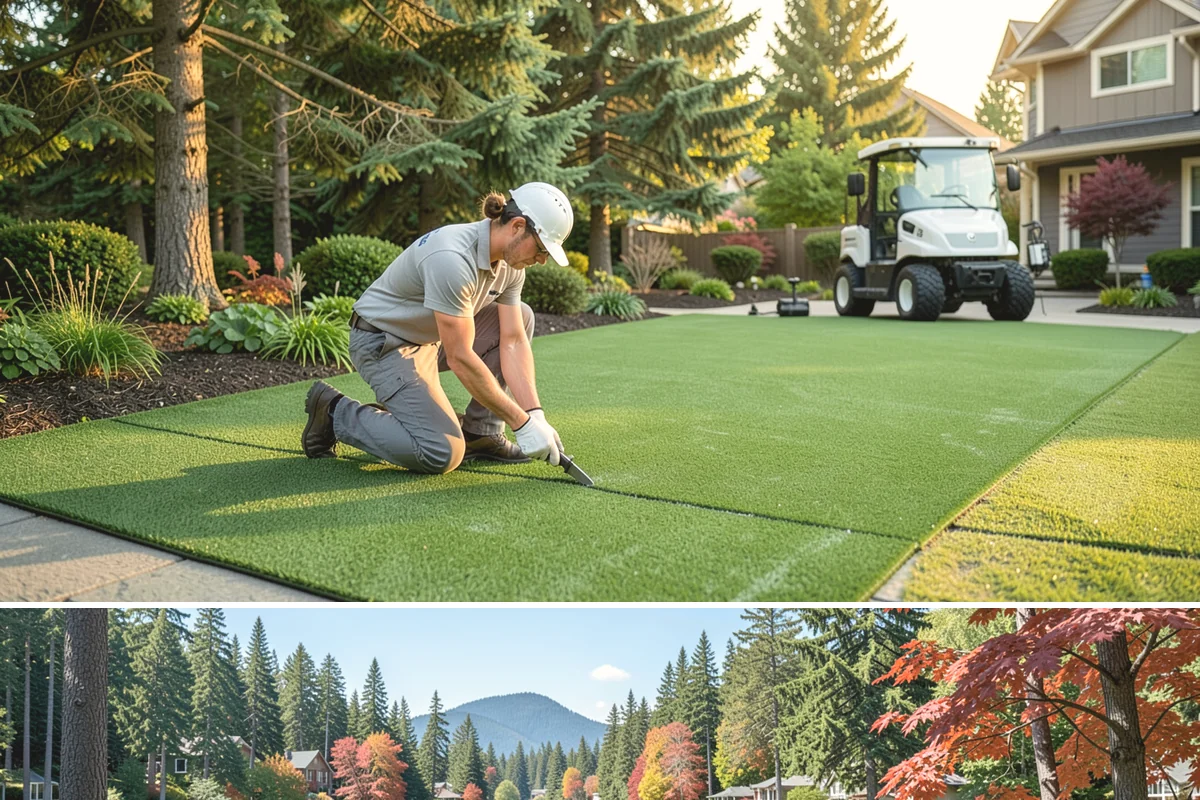 Rubber Mulch Installation in Covington, King County, WA - Can be installed year-round.