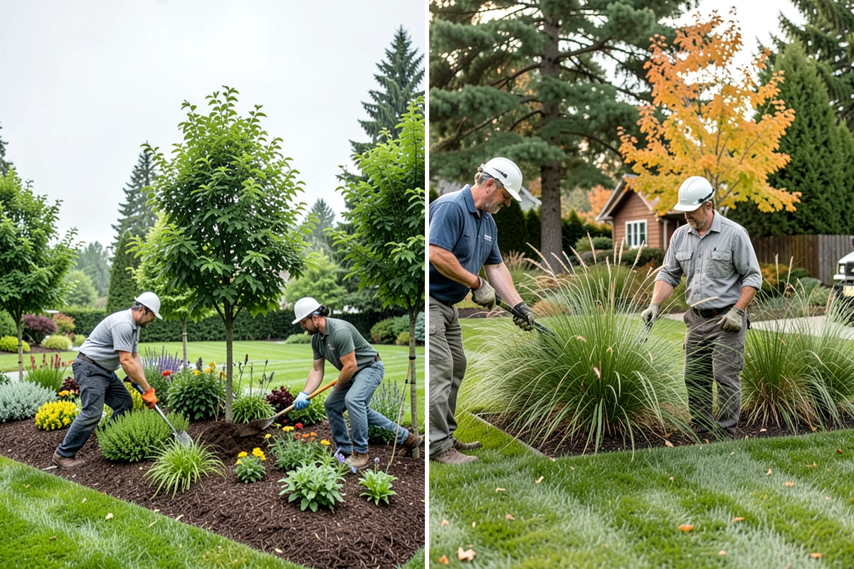 Rubber Mulch Installation in DuPont, Pierce County, WA - Define and prep the area