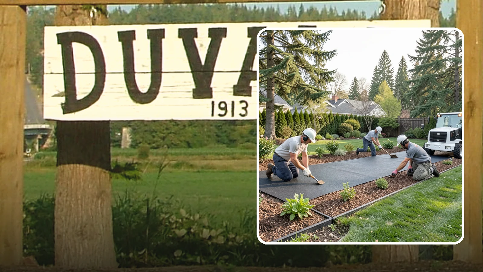 Rubber Mulch Installation in Duvall, King County, WA - Recycled rubber mulch installed for playgrounds, play areas, and beds that never need replacing.