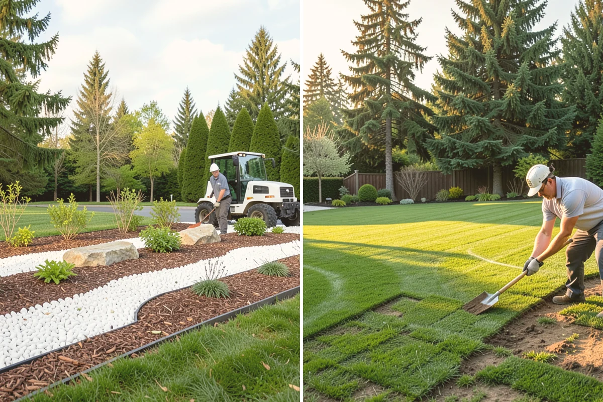 Rubber Mulch Installation in Edmonds, Snohomish County, WA - Define and prep the area