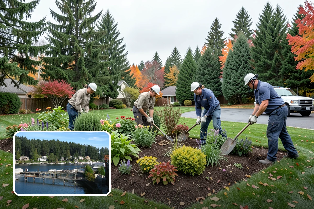 Rubber Mulch Installation in Gig Harbor, Pierce County, WA - Never decomposes or needs replacing