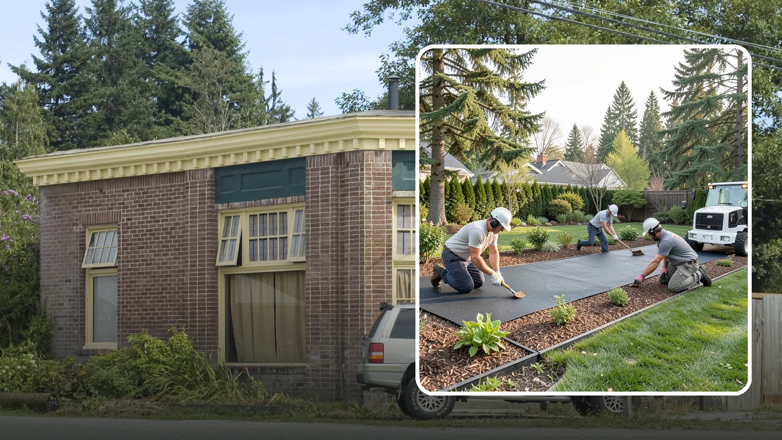 Rubber Mulch Installation in Hamilton, Skagit County, WA - Recycled rubber mulch installed for playgrounds, play areas, and beds that never need replacing.